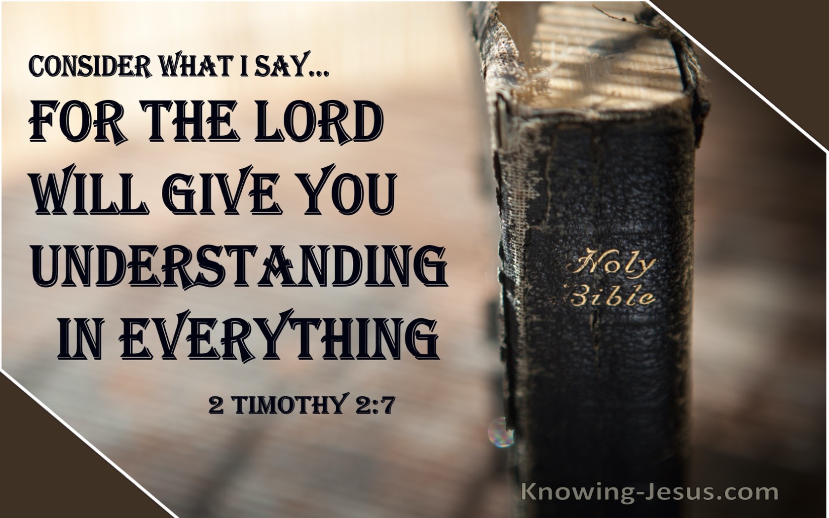 2 Timothy 2:7 Consider What I Say (black)